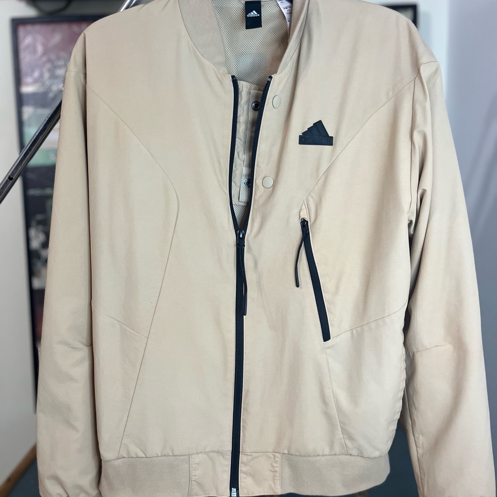 Adidas Men's Beige Bomber Jacket